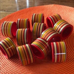 Colorful Striped Napkin Rings